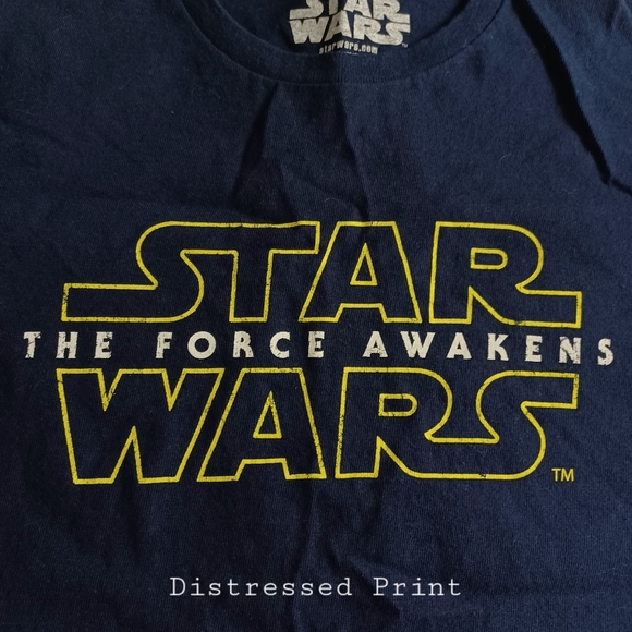 Star War Graphic Print T-Shirt Small Blue/Yellow -Distressed Print - Picture 5 of 11